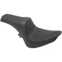 Budget Drag Predator III Black Double Diamond 2-Up Seat for 84-99 HD Softail FXST FLST