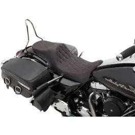 Exclusive Drag Specialties Predator III 2-Up Seat Red Double Diamond Harley Touring 08-23