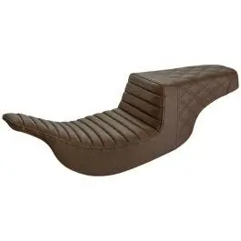 Saddlemen Step Up 2-Up Seat Brown Rear Lattice Stitch Tuck and Roll Harley 97-07 Reduced Price