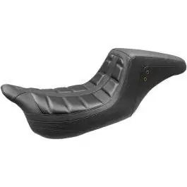 Bargain Mustang 75239 Black One Piece Squareback 2 Up Seat Harley FLH FLT 08-22
