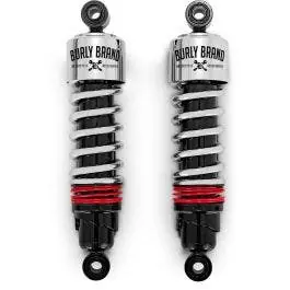Top Rated Burly Brand B28-1204 Chrome 11.5" Slammer Plus Lowering Shocks Harley FLH 80-Up