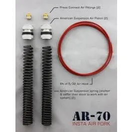 Free Shipping American Suspension AR-70/41A Fork Tube Air Ride Kit 00-13 Short Neck Harley FL