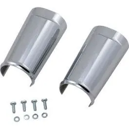 Holiday Sale Arlen Ness Smooth Chrome Fat Tire Fork Boots Sliders Cow Bells for Harley 86-13