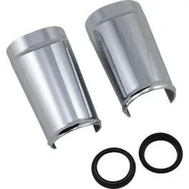 Arlen Ness Smooth Chrome Fat Tire Fork Boots Sliders Cow Bells for Harley 14-up Factory Price