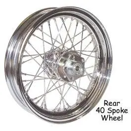 Trusted Brand V Factor 16x3" 40 Spoke Rear Wheel For Harley Sportster Dyna Softail 79-99
