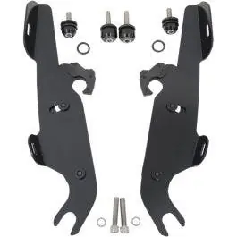 Memphis Shades MEM8988 Black Trigger Lock Mount Batwing Fats Slims Harley FLST Professional Grade