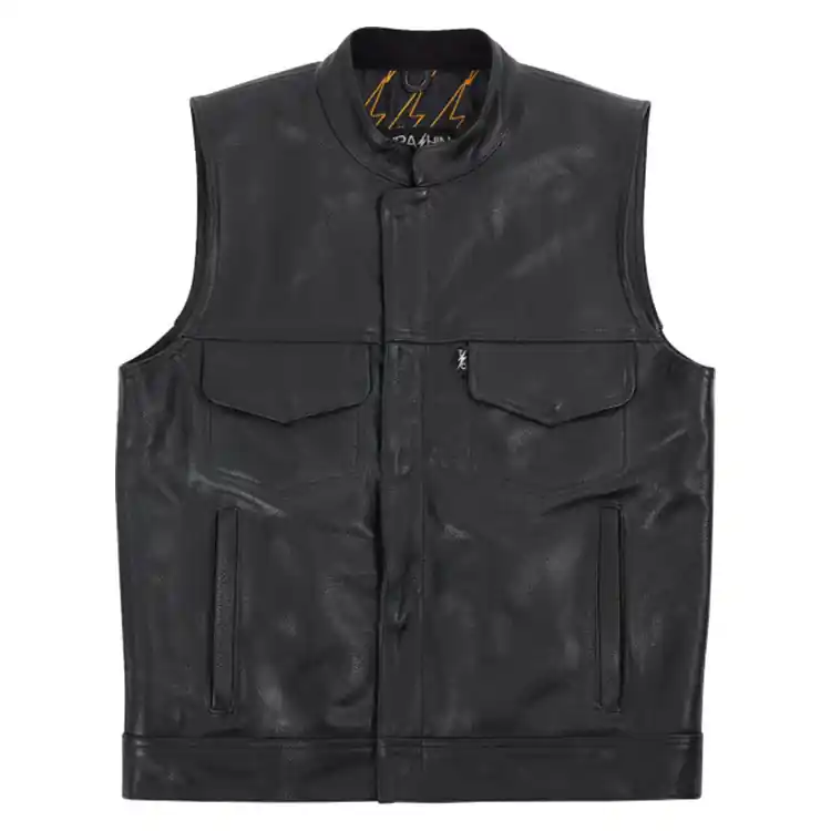 Special Offer Thrashin Supply Co. - Black Mulholland Leather Riding Vest