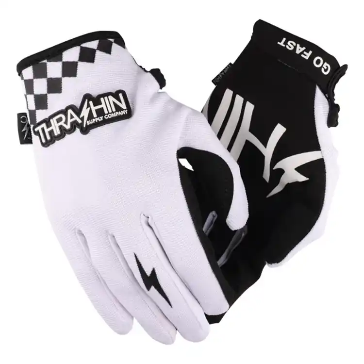 Free Delivery Thrashin Supply Co. - White Go Fast Stealth Gloves