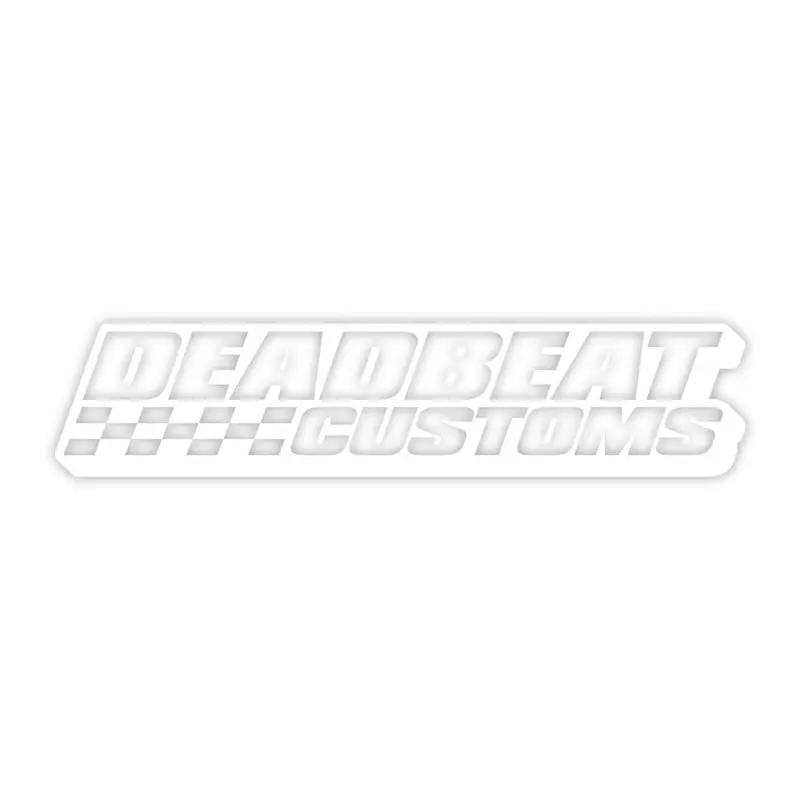 Authentic Deadbeat Customs -  Race Vinyl Decal - White