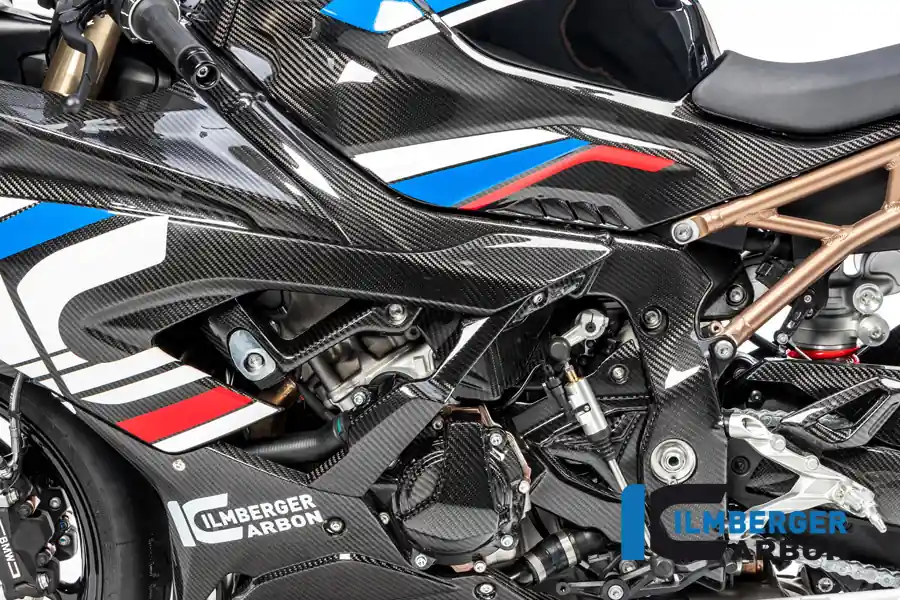 Modern Carbon Fiber Left Side Large Version Frame Cover by Ilmberger Carbon BMW / S1000RR M Package / 2021